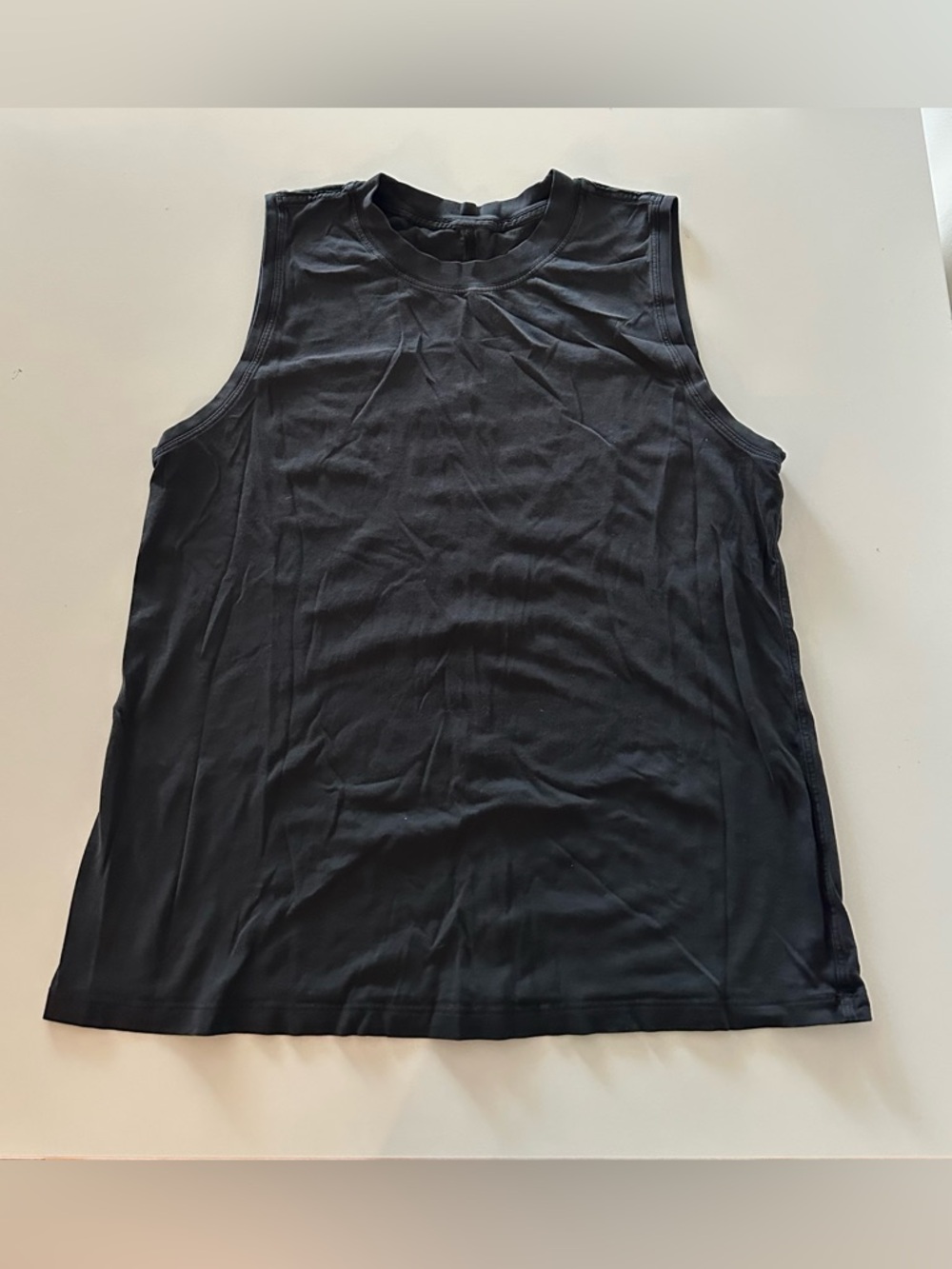 Lululemon All Yours Muscle Tee Tank Top Pima Cotton Black Oversized 4? Lounge